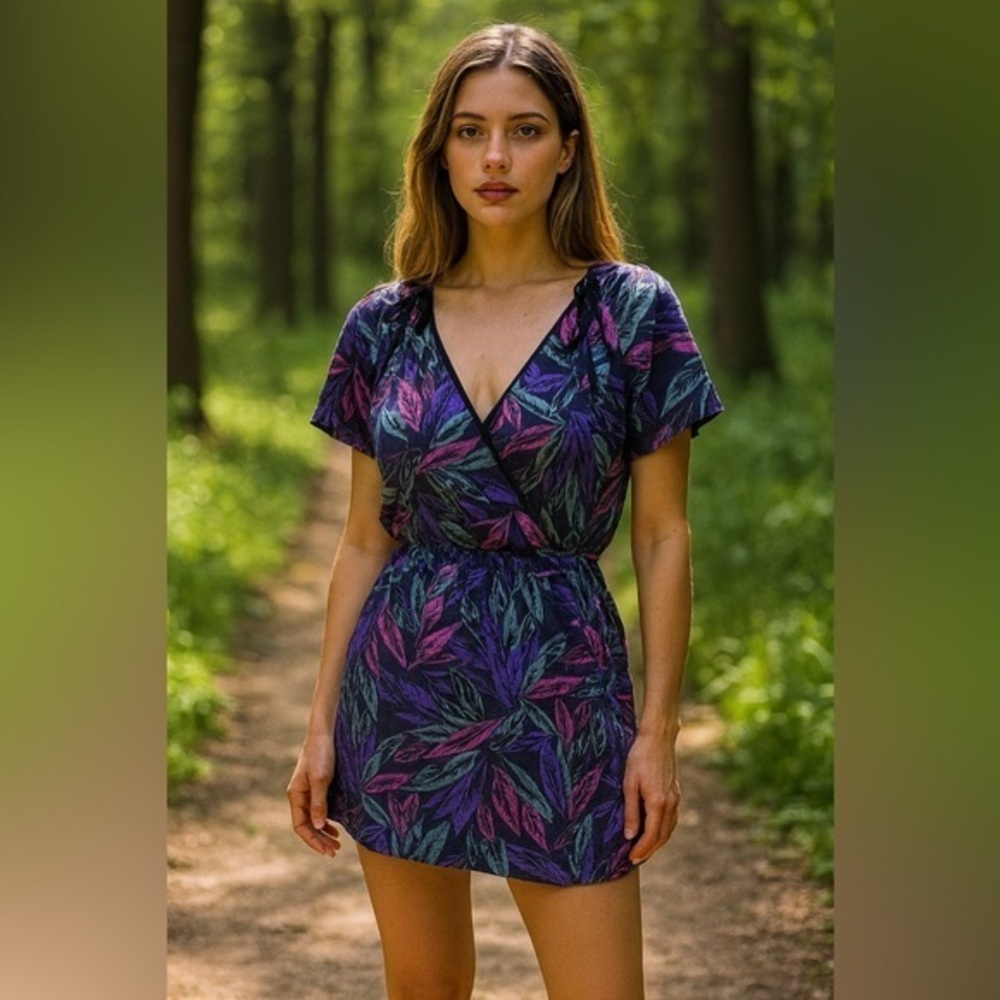 Yumi Kim 100% Silk Botanical Mini Dress – Everyday Classic Luxe Y2K LNWOT S #485